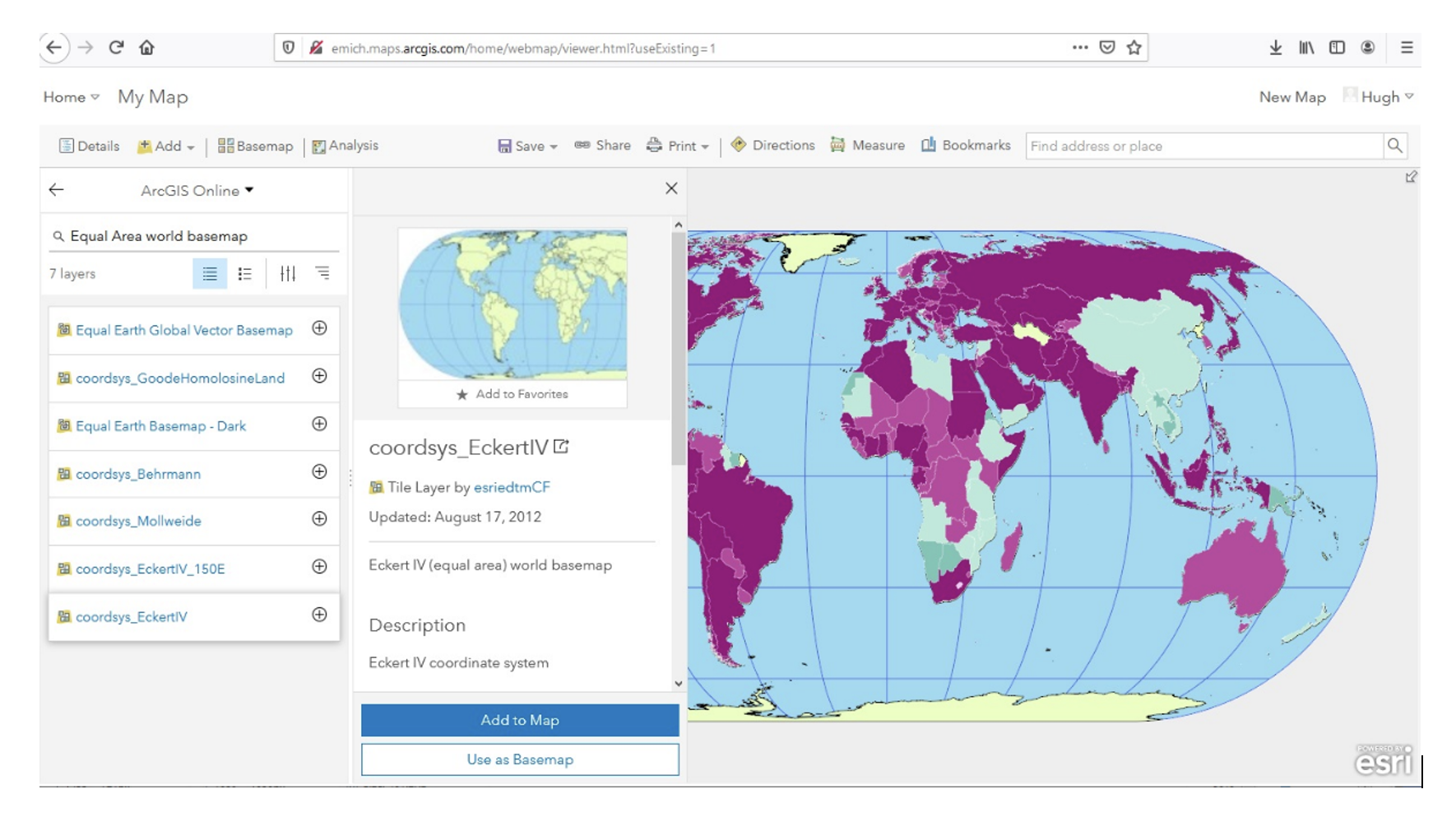 ArcGIS Online Map Projections