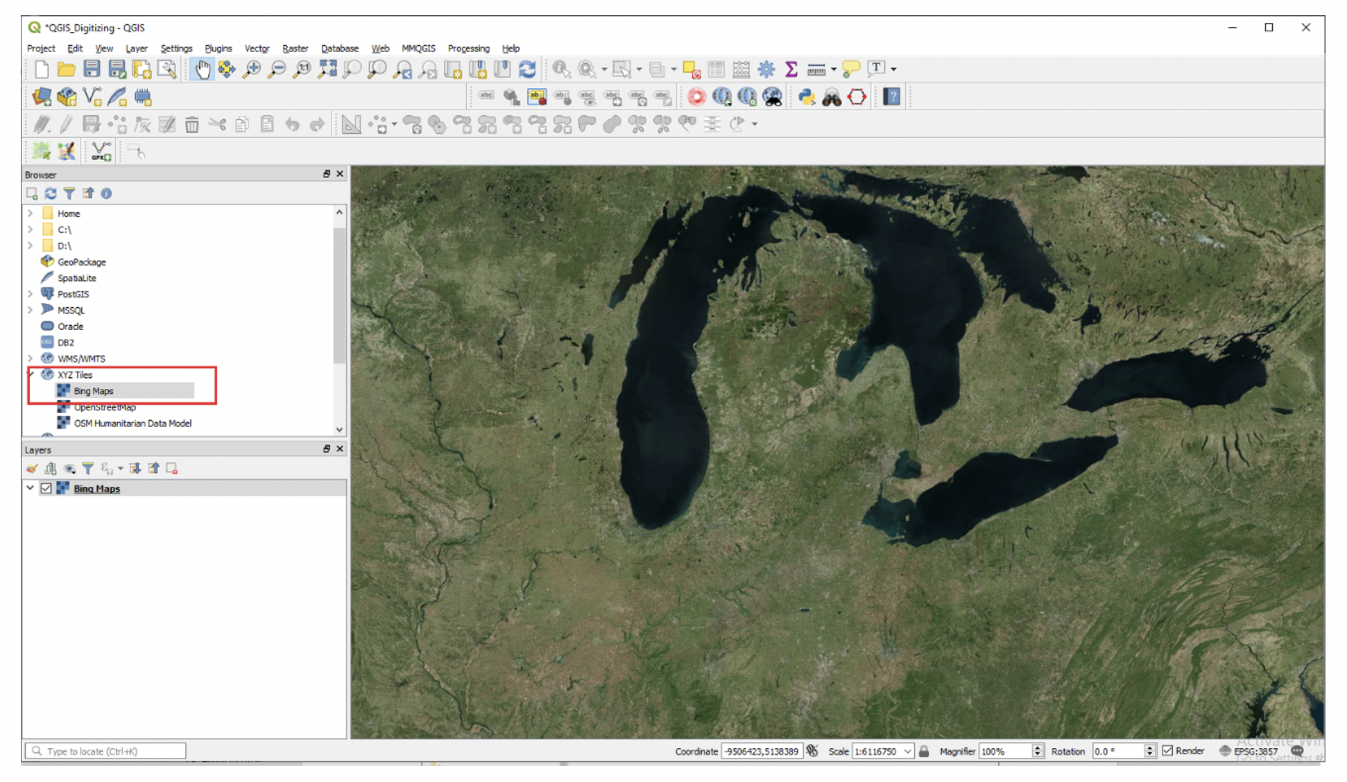 QGIS Launch basemap