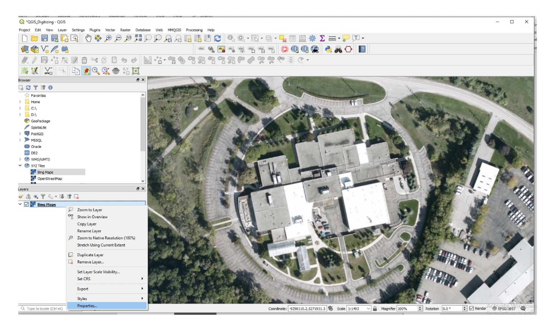 QGIS Basemap Properties